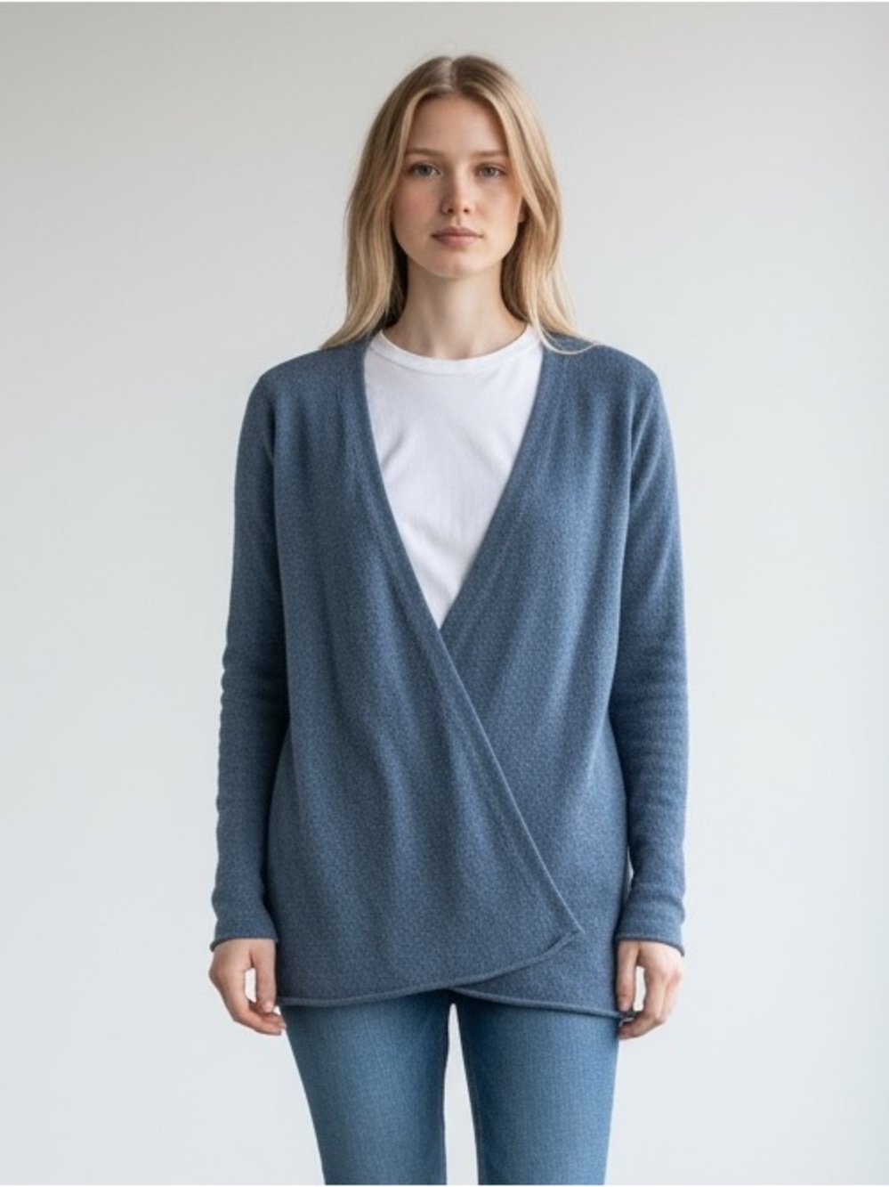 Patagonia Loislee Wrap Cardigan Womens Large Sweater Long Sleeve Blue